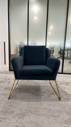 Sans marque - Fauteuil velour - Fauteuil avec accoudoirs en velour - face