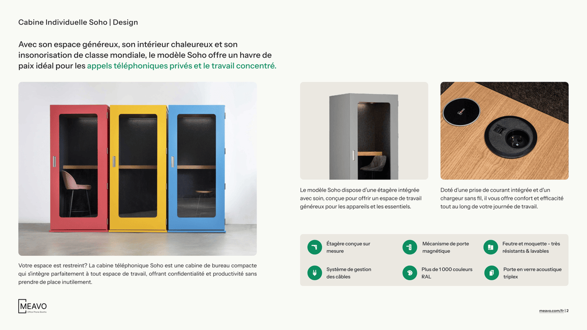 Cabine acoustique solo MEAVO Soho