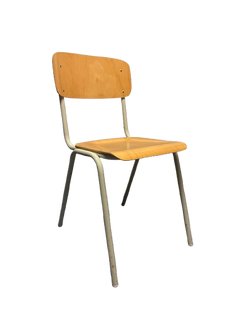 Chaise de réunion en bois avec piètement droit en métal