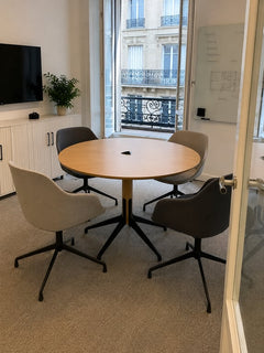 Table de réunion ronde 100x100 chêne