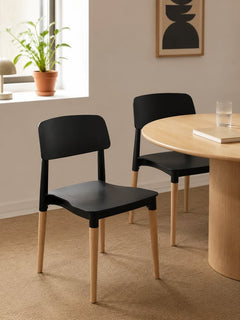 Chaise de cafétéria plastique noir