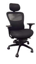 Fauteuil de bureau ergonomique tissu résille noir