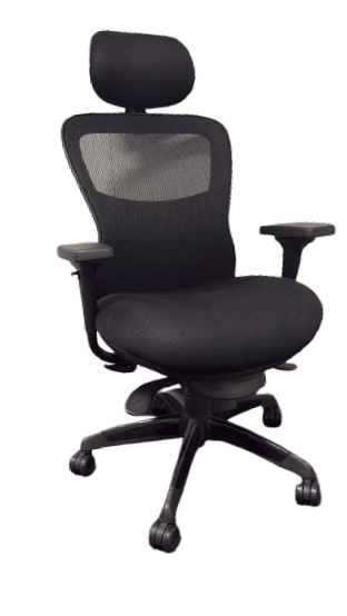 Fauteuil de bureau ergonomique tissu résille noir