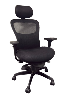 Fauteuil de bureau ergonomique tissu résille noir