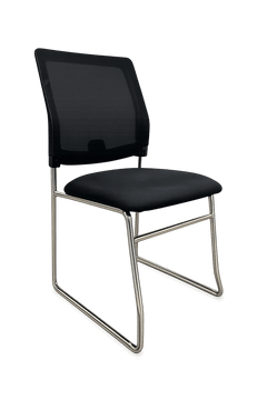 Chaise de réunion en métal et tissu