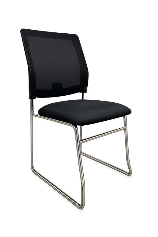 Chaise de réunion en métal et tissu