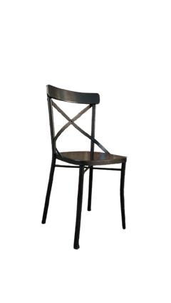 Chaise de réunion en métal avec dossier plein et piètement droit - 3-4