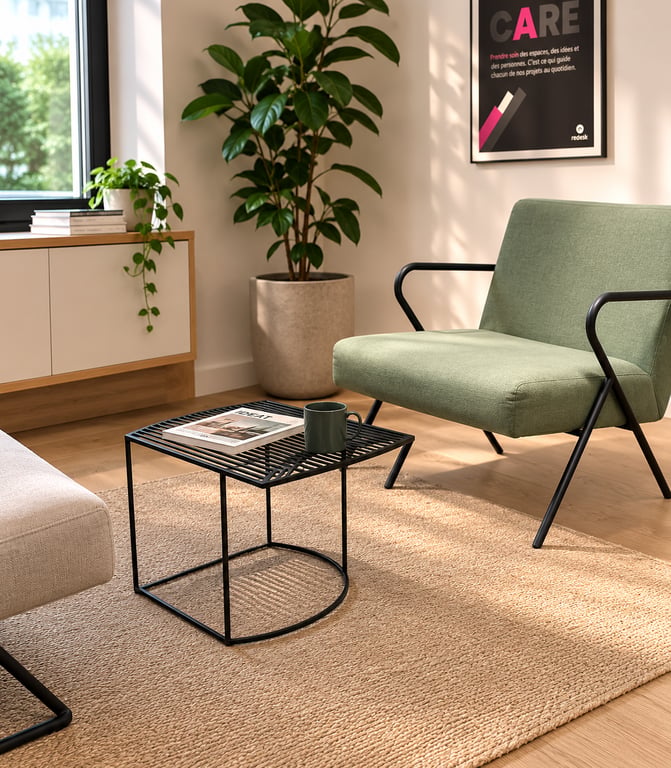 Table basse 40x40 Métal noir Petite Friture