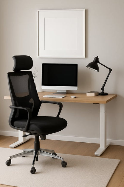 Fauteuil de bureau avec têtière et roulettes