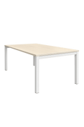 Sans marque - Bureau droit 140 - 80 plateau bois pieds blancs - Bureau droit avec plateau en bois mélaminé et pieds en métal