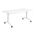 Table polyvalente 200x80 blanche sur roulettes