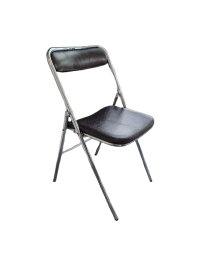 Chaise de réunion pliable en cuir et métal