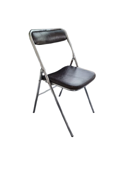 Chaise de réunion pliable en cuir et métal