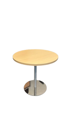 Table ronde 80x80 chêne clair métal greychrome