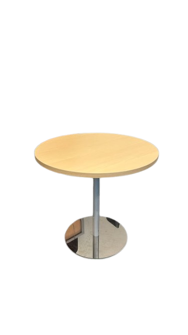 Table ronde 80x80 chêne clair métal greychrome