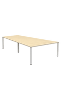 Bureau multiposte - bench 4 places plateau bois pieds blanc