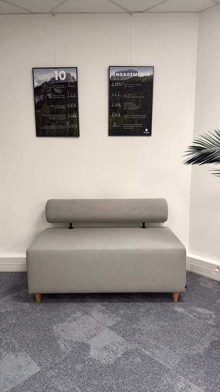 Canapé rectangulaire Harmony Lightgrey - 3-4
