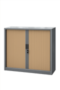 Armoire basse 2 portes coulissantes métal et plastique
