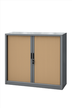 Armoire basse 2 portes coulissantes métal et plastique