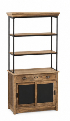 Rangement multifonction en métal et bois