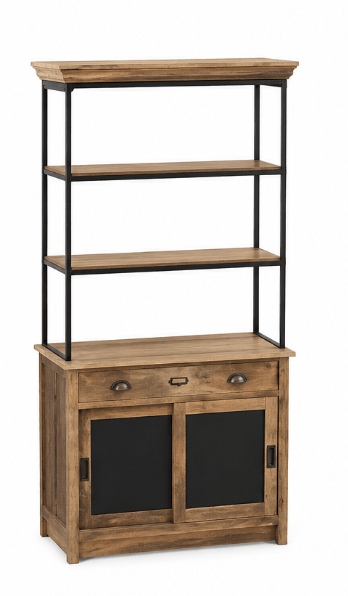 Rangement multifonction en métal et bois