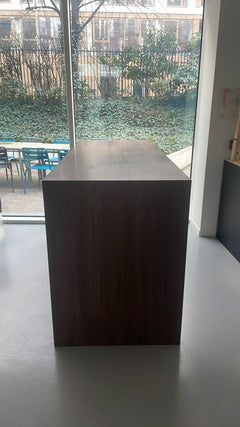 Table haute rectangulaire en chêne foncé