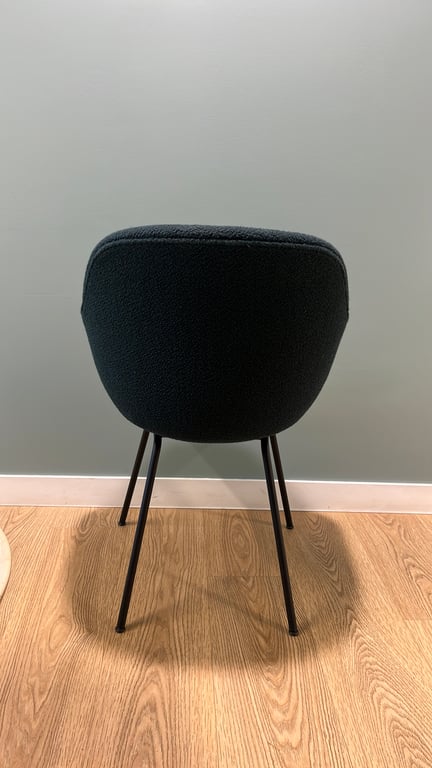 Fauteuil avec accoudoirs en métal et tissu saphir - arriere