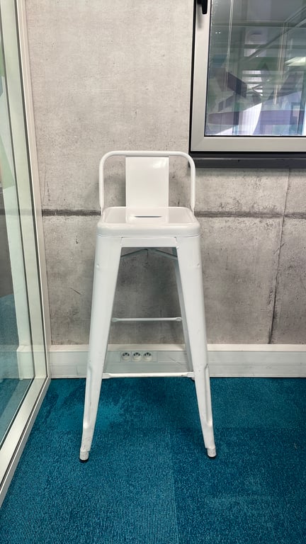 Tabouret haut Tolix métal blanc - 3-4