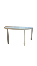 Bureau droit en mélaminé et métal blanc