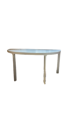 Bureau droit en mélaminé et métal blanc - 3-4
