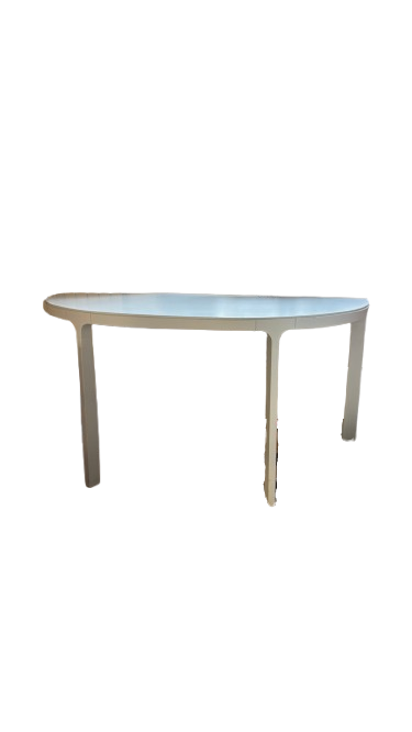 Bureau droit en mélaminé et métal blanc