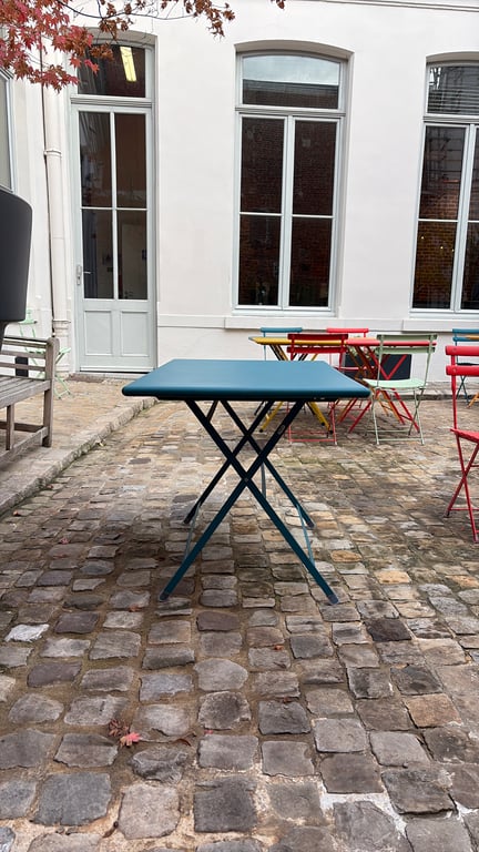 Table d'extérieur rectangulaire rabattable en métal - 3-4