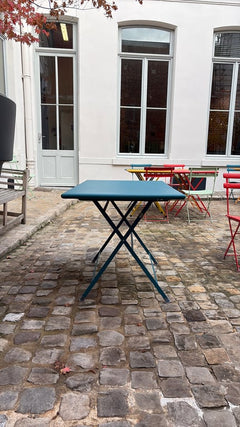 Table d'extérieur rectangulaire rabattable en métal - 3-4