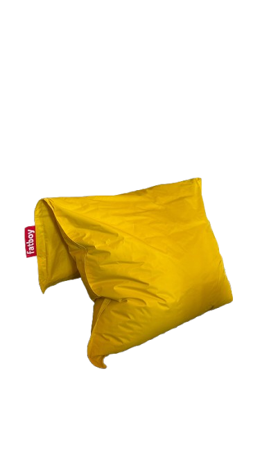 Pouf en tissu jaune - 3-4