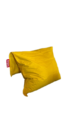 Pouf en tissu jaune - 3-4