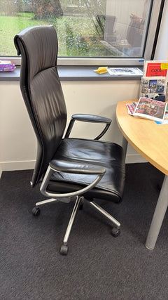 Fauteuil de bureau cuir noir - 3-4