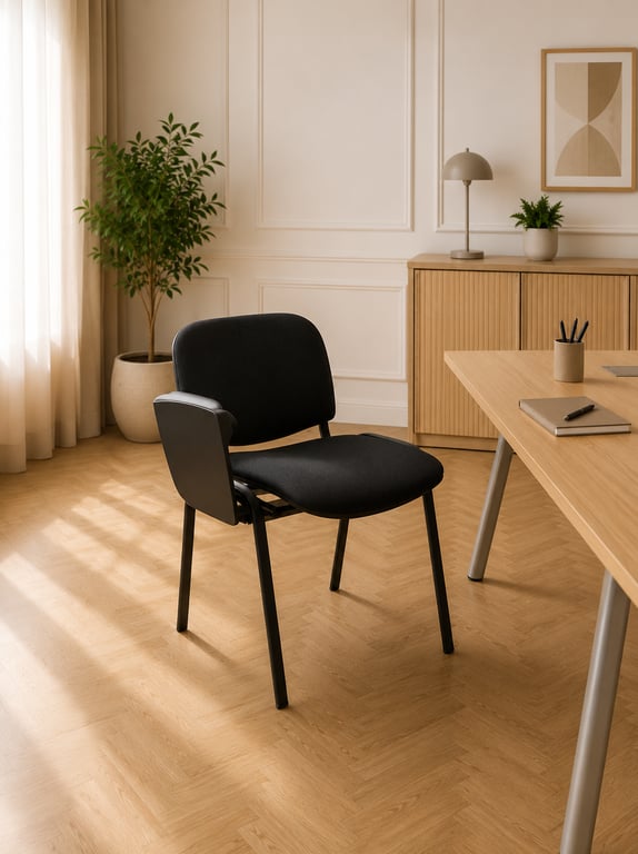 Chaise de réunion avec tablette noire