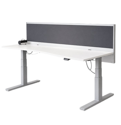 Bureau réglable 180x80 Bene - Level lift - avec cloison