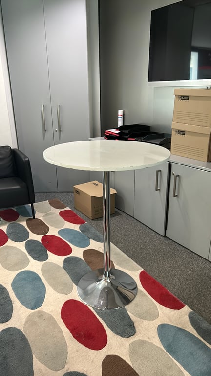 Mange-debout ronde 76x76 Plastique blanc - 3-4