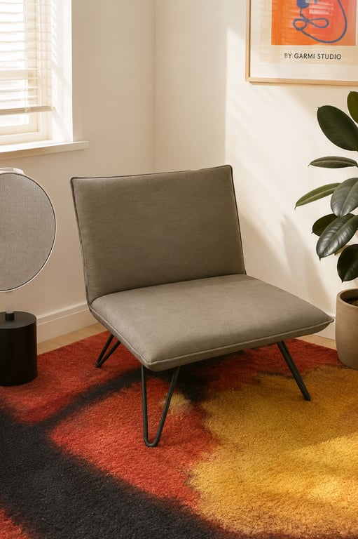 Fauteuil en tissu gris Maison du monde