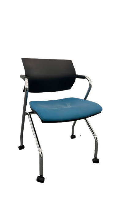 Chaise de réunion avec roulettes et accoudoirs