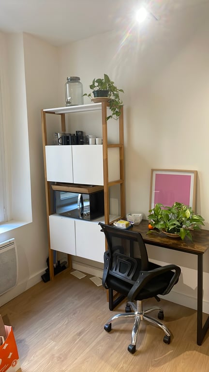 Bibliothèque en bois avec portes battantes