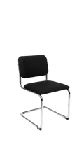 Chaise de réunion empilable noire en tissu