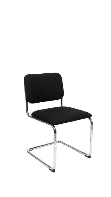 Chaise de réunion empilable noire en tissu