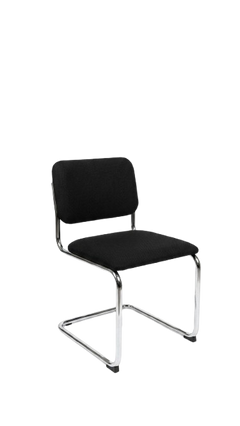 Chaise de réunion empilable noire en tissu