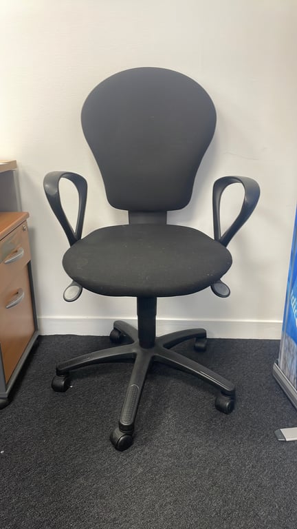 Fauteuil de bureau tissu noir - 3-4