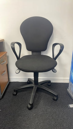 Fauteuil de bureau tissu noir - 3-4