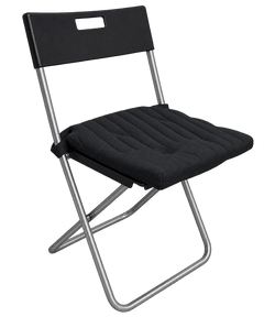 Chaise pliante IKEA Gunde Noir avec coussin