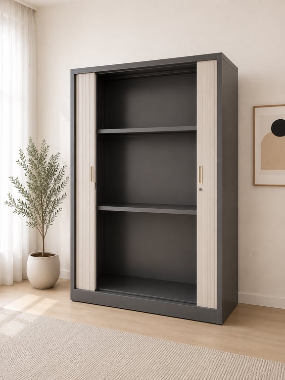 Armoire haute avec portes coulissantes