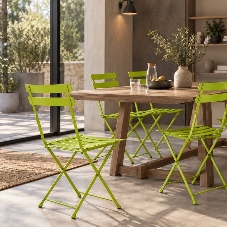 Chaise d'extérieur en métal Vert
